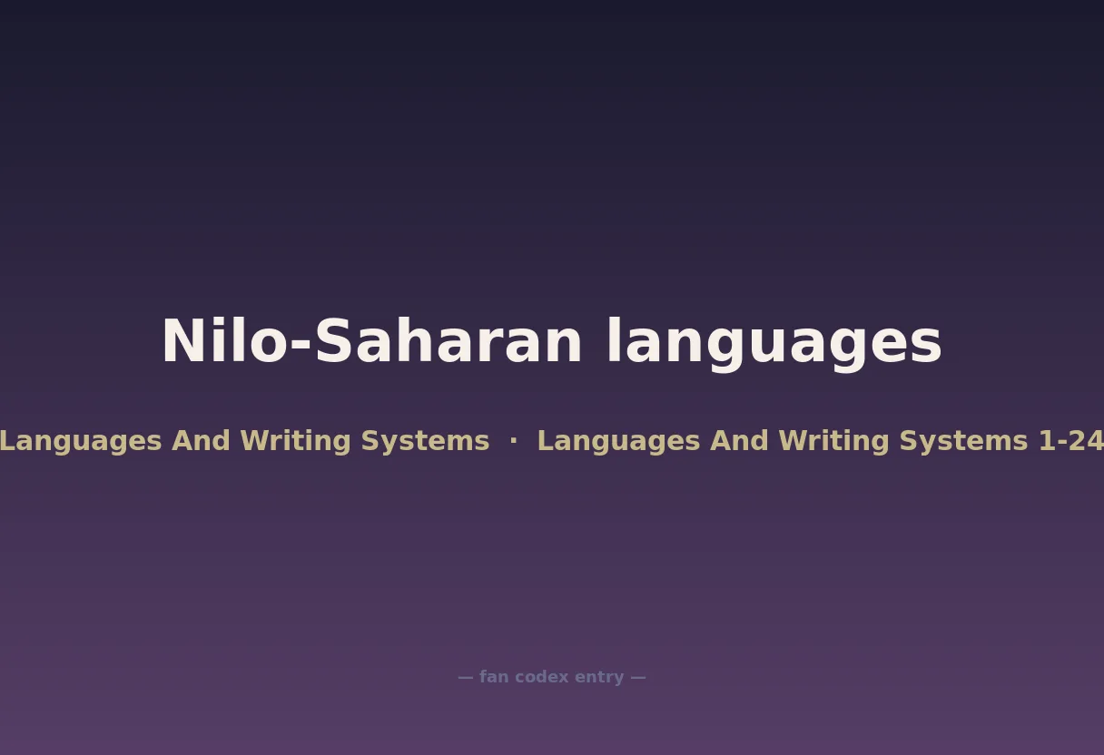 Nilo-Saharan languages