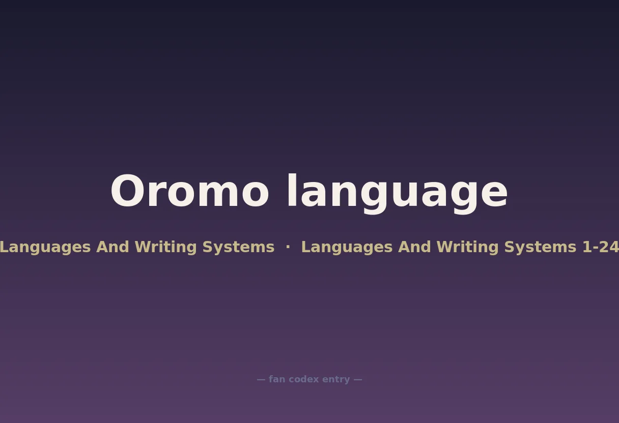 Oromo language