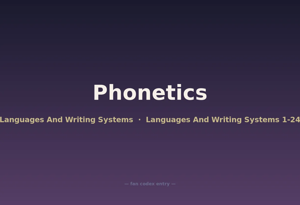 Phonetics