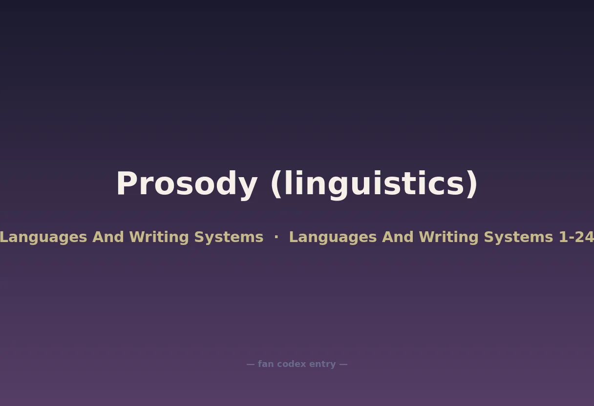 Prosody (linguistics)