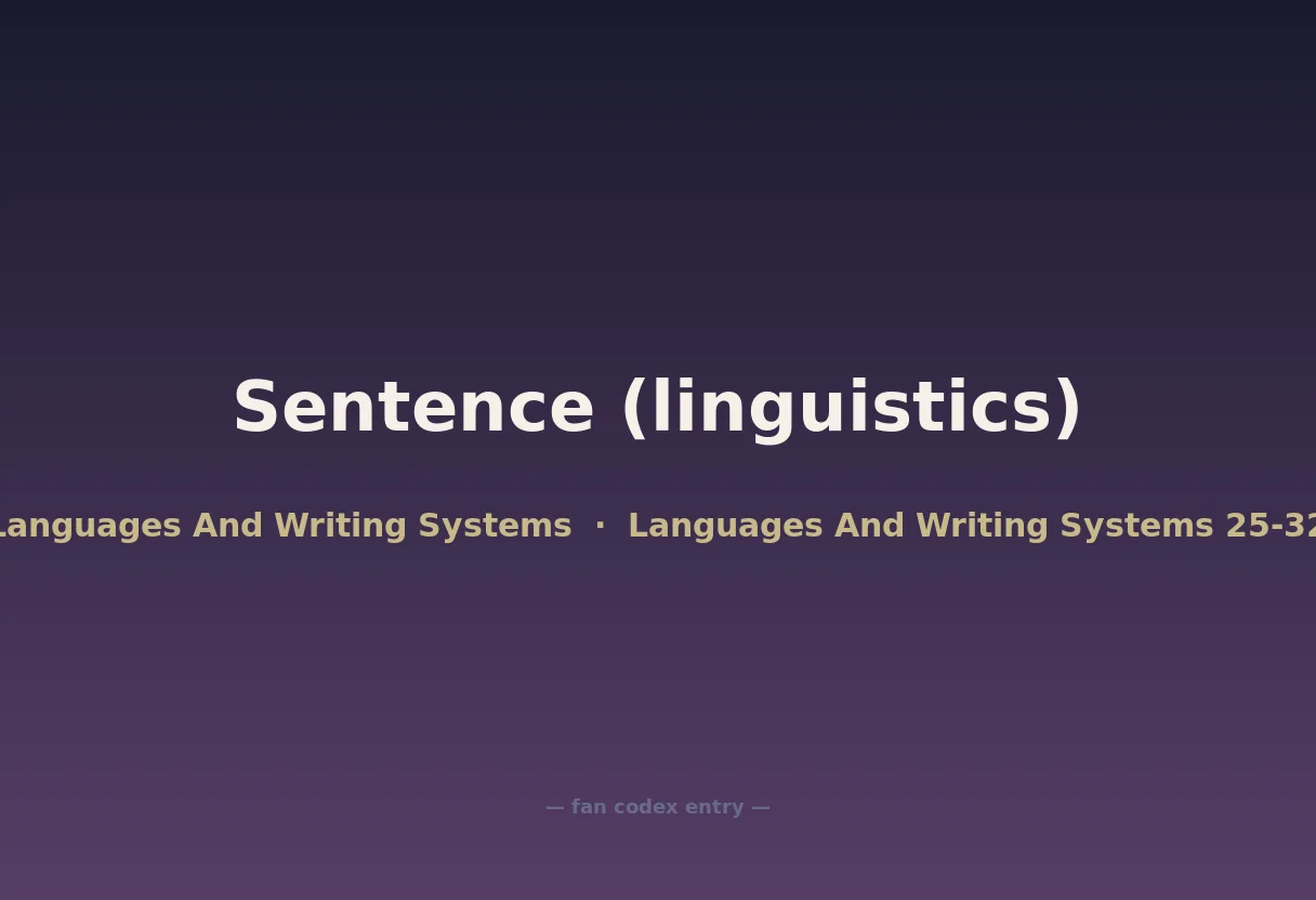 Sentence (linguistics)